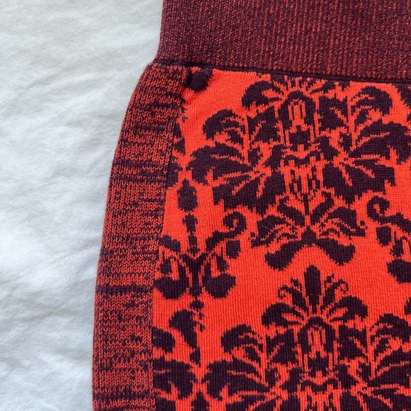 Anthropologie Moth Knit Jacquard Damask Pencil Holiday Christmas Skirt - Picture 3 of 4